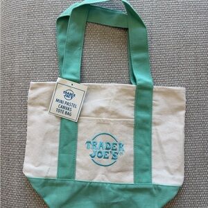 Trader Joe's Pastel Green Canvas Tote Bag